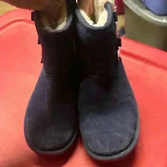 Girls' Kids' Koolaburra by Ugg Victoria Short Boots Blue Size 3 - Picture 2 of 4